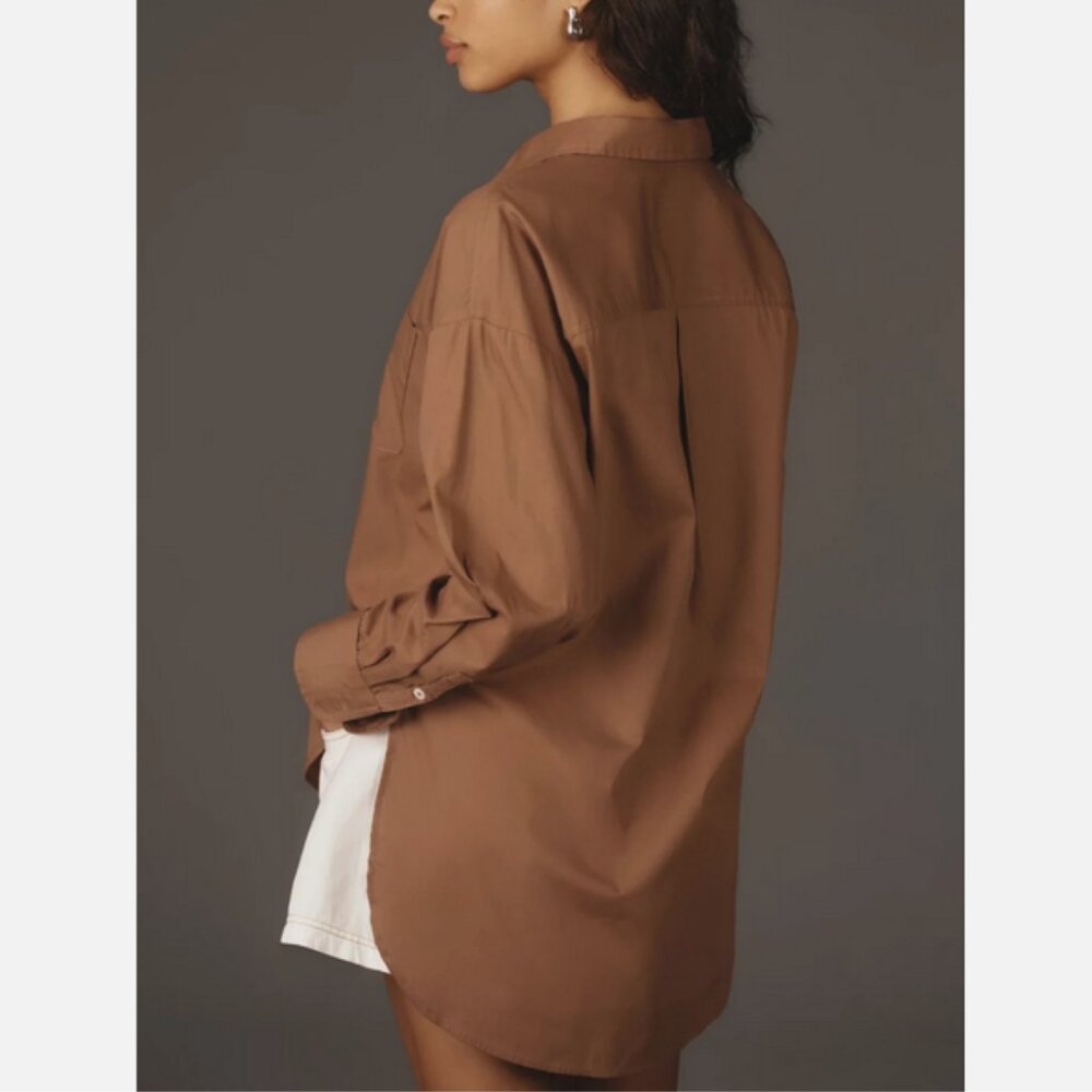 Anthropologie Brown Button-Down Shirt - Picture 4 of 5